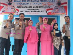 Program Sitajir, Satlantas Polres Muba Serahkan 1 Unit Rumah