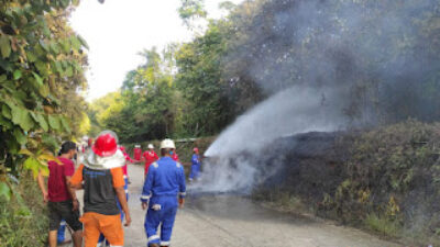 Line Pipa Pertamina HRZ4 Field Pendopo Pali Terbakar