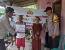 Peduli, Polsek Prabumulih Timur Serahkan Bantuan Kemanusiaan Polres Prabumulih di Wilayahnya