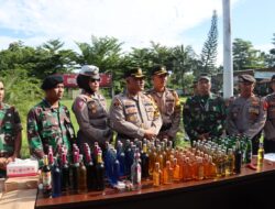 Puluhan Miras Hasil Sitaan di Musnahkan Polres Prabumulih