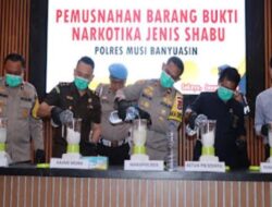 Polres Muba Musnahkan Barang Bukti 1.967 Gram Shabu