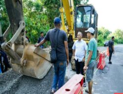 Pj Bupati Muba Pantau Perbaikan Jalan Desa Bailangu Yang Sempat Amblas