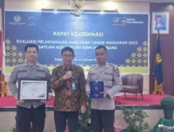 Polres Prabumulih Terima Anev Rakor Anggaran dan Penghargaan