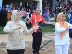 Pj Ketua PKK Prabumulih Hj Windriana Ikuti Senam Pocil dan Senam bugar Ceria