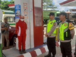Kapolsek Cambai Iptu Agus Widodo Himbau Jaga Kamtibmas di Area SPBU