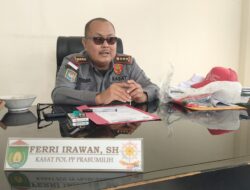 Pol PP Prabumulih Tindak Vandalisme Coret Badan Jalan. Feri : Akan Ada Sanksi