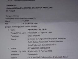 Bendahara Relawan Paslon Wako dan Wawako Prabumulih Layangkan Somasi