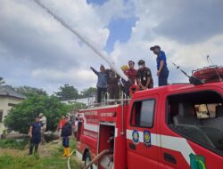 Sigap dan Tangguh, Tim Damkar Muba Jinakkan Karhutbunlah di Belakang Komplek Kejaksaan Sekayu