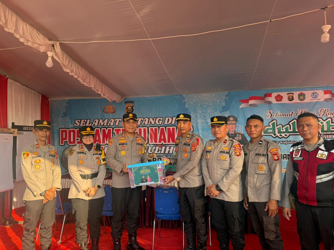 Kapolres Prabumulih Bobby Kusumawardhana meninjau Pos Pam dan Pos Yan pengamanan mudik Idul Fitri 2026 di Kota Prabumulih