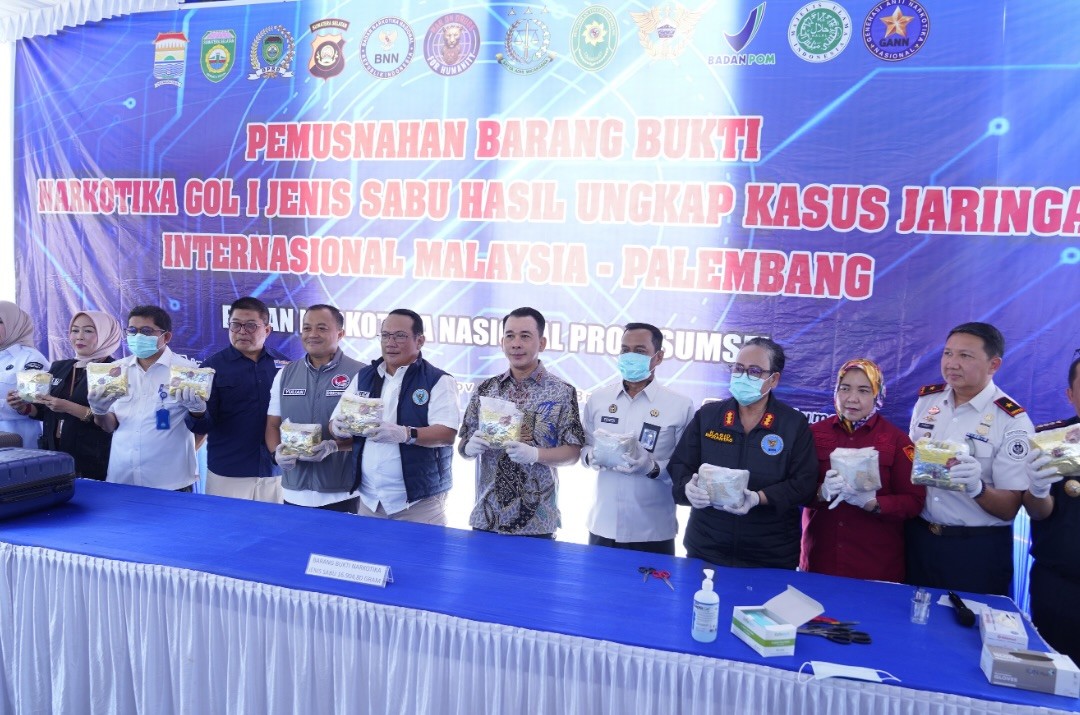 Nopianto DPRD Sumsel menghadiri pemusnahan narkotika jaringan Malaysia Palembang di BNNP Sumsel