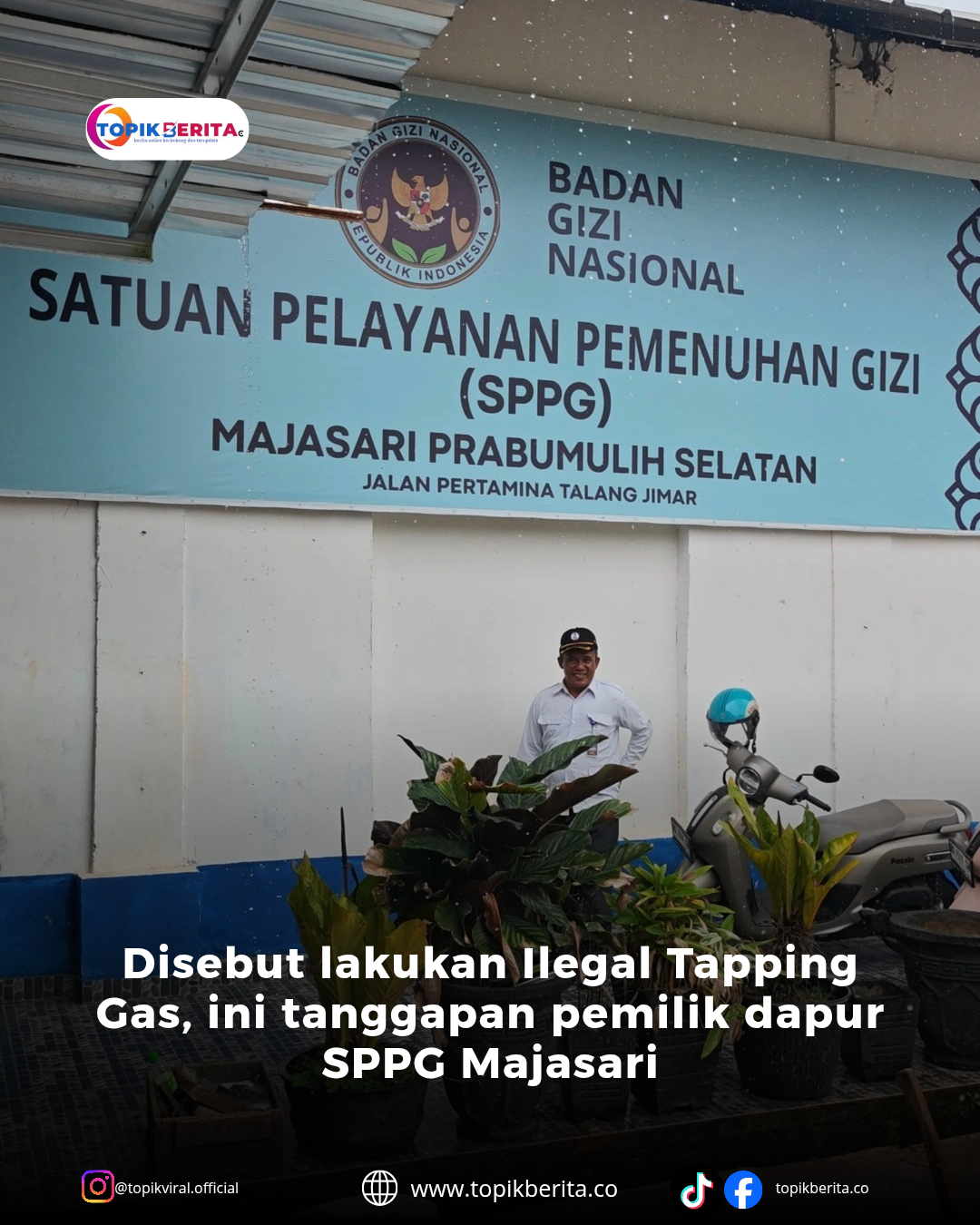 Petugas memeriksa instalasi gas di dapur SPPG Majasari Prabumulih Selatan terkait dugaan ilegal tapping gas.