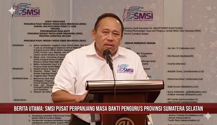 Jon Heri M Kembali Nahkodai Serikat Media Siber Indonesia Sumsel, Pengurus Pusat Terbitkan SK Baru