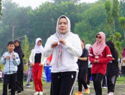 Ketua TP PKK Prabumulih Hj.Linda Arlan Ikuti Senam Pagi di Stadion Talang Jimar