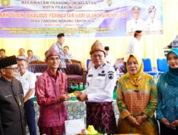 H Arlan Hadiri Sedekah Adat Dusun dan HUT ke-25 Desa Tanjung Menang
