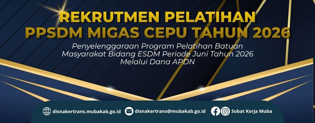 Bupati Muba HM Toha Tohet bersama jajaran Disnakertrans mengumumkan program pelatihan migas gratis bagi 20 pemuda Musi Banyuasin menuju PPSDM Migas Cepu tahun 2026.