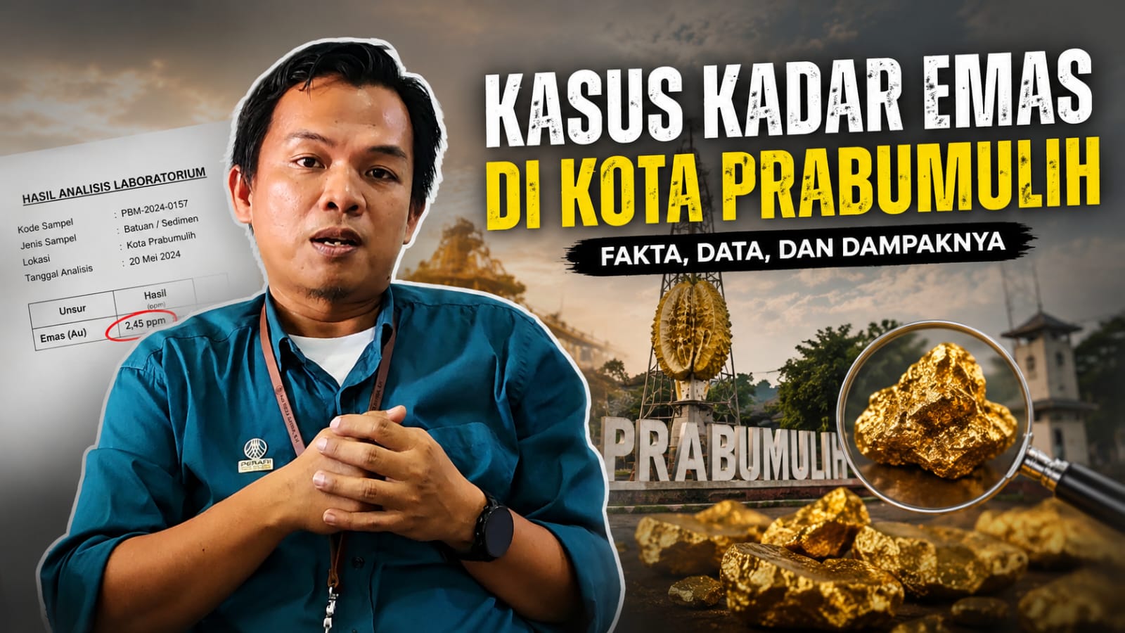 Kuasa hukum Toko Emas Cahaya Prabumulih, Rieza Satria, memberikan keterangan pers terkait dugaan perbedaan kadar emas yang viral di media sosial.