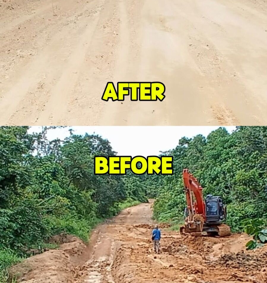 Perbaikan jalan Desa Sako Suban Batang Hari Leko Muba sepanjang 14 kilometer melalui CSR PT MBJ