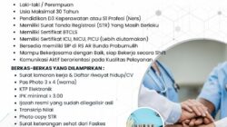 Poster lowongan kerja perawat RS AR Bunda Prabumulih tahun 2026.