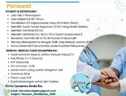 Dukung Program Pemerintah Kurangi Angka Pengangguran, RS AR Bunda Prabumulih Buka Lowongan Perawat