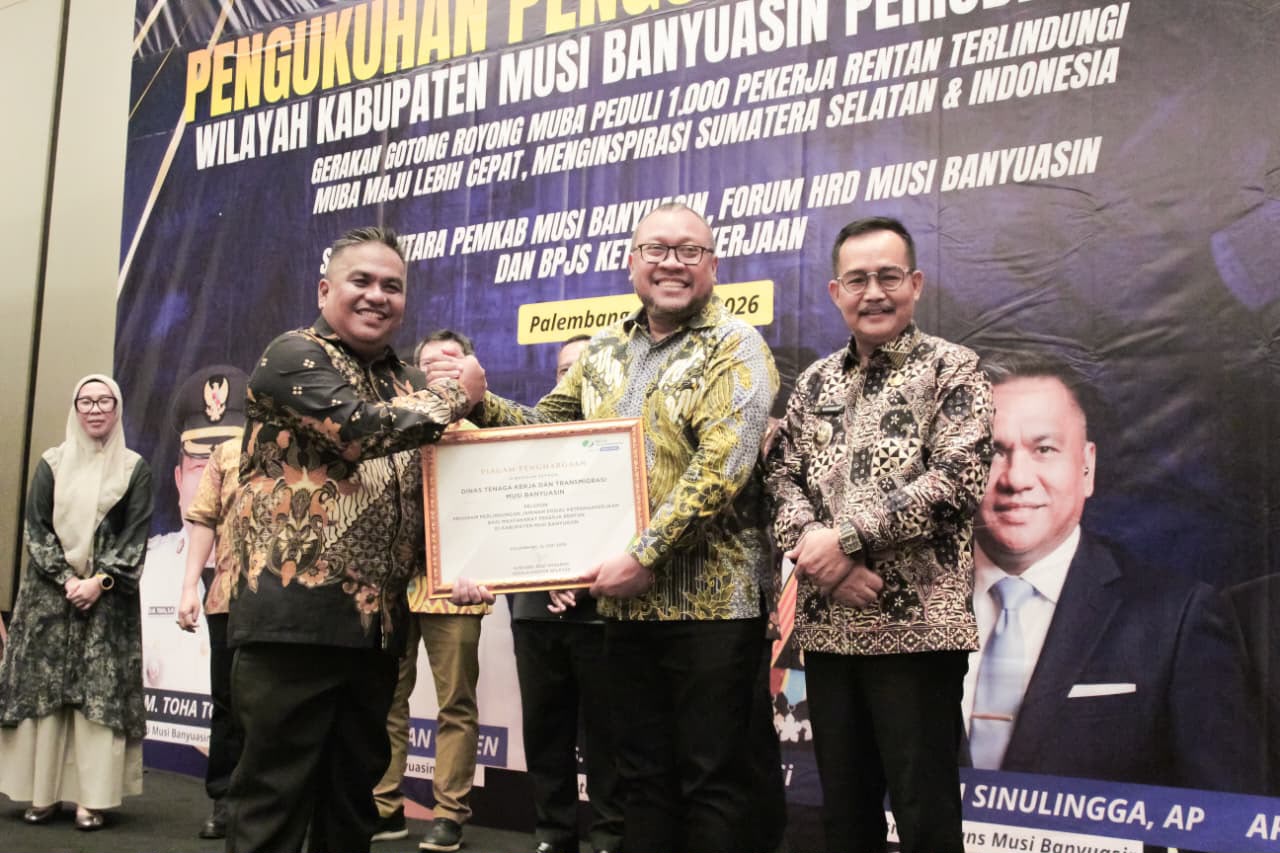 Pemkab Muba bersama BPJS Ketenagakerjaan dan Forum HRD memperkuat perlindungan pekerja rentan di Musi Banyuasin.